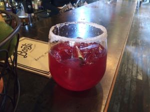Hibiscus margarita at Boots Bakery & Lounge in Spokane