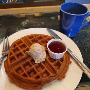 Pumpkin waffles with Chai butter at Boots Bakery & Lounge in Spokane