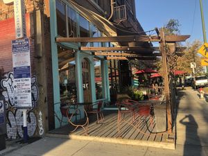 Outdoor seating  at Boots Bakery & Lounge in Spokane