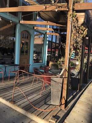 Outside  at Boots Bakery & Lounge in Spokane