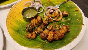 mushroom appetizer. tasty at MINAKSHI Veg Restaurant and Cafe in Pondicherry