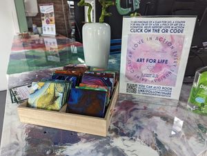 Looking for some Ahhhmazing Art Work?? Stop by and see what we have available from Local Artist or join an Art Therapy Class taught by Ingrid Butler of Design Intervention! at Love in Action Cafe - Maybe closed in Charlotte
