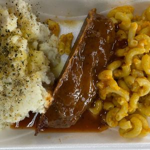 Meatloaf mashed potato and Mac and cheese at Love in Action Cafe - Maybe closed in Charlotte