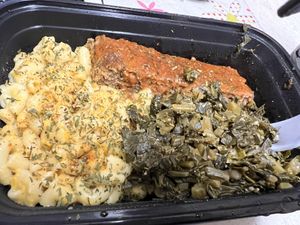 Meatloaf, Mac n Cheese, Collards  #Veganuary at Love in Action Cafe - Maybe closed in Charlotte