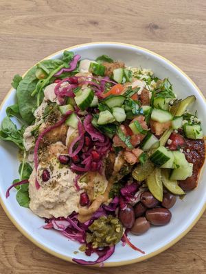 Falafel bowl with the works at Chick Pea  in Oxford