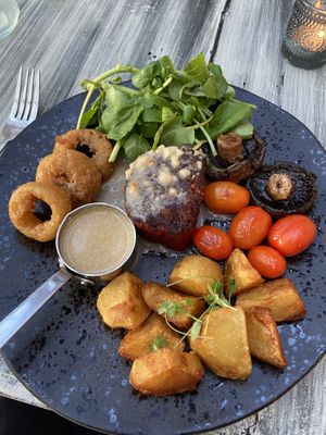 steak  at Reishi Plant Kitchen in Worcester
