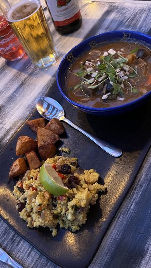 Moroccan stew  at Reishi Plant Kitchen in Worcester