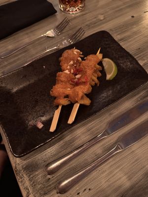 Satay skewers 😋  at Reishi Plant Kitchen in Worcester