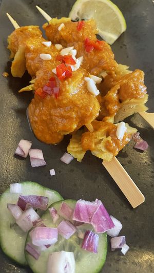 Satay skewers - 10/10  at Reishi Plant Kitchen in Worcester