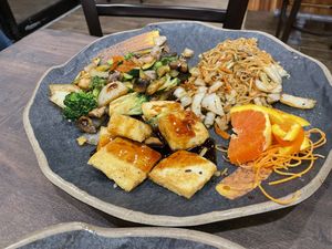 “Soba noodles” veggie tofu hibachi plate   at Sushi Hut in Orlando