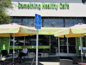 Cafe front  at Something Healthy Cafe in Sierra Madre