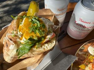The falafel pita   at Queen Ester Falafel Bar in Newport