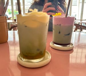 The new mango and strawberry matcha drinks  at Kynd Community - Canggu in Canggu