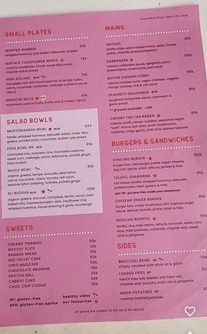 Afternoon menu  at Kynd Community - Canggu in Canggu