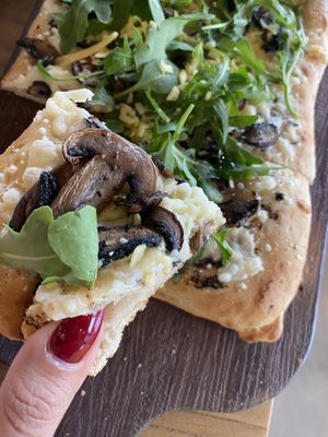Truffle Flatbread with vegan cheese  at The Daily - Rove Trade Centre in Dubai