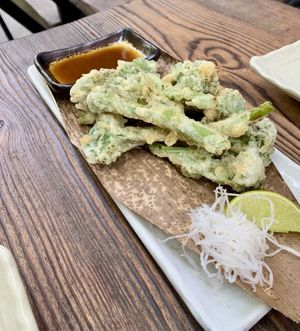 Broccolini tempura   at Shōyu in Riga