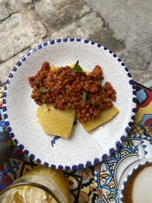 Polenta with veg ragu  at Ecologica Bistrot in Palermo