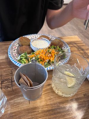 Dip for the salad was gorgeous, really fresh lemonade.  at Ecologica Bistrot in Palermo