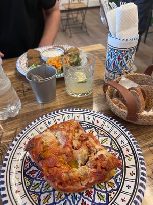 Lasanga & falafel salad  at Ecologica Bistrot in Palermo