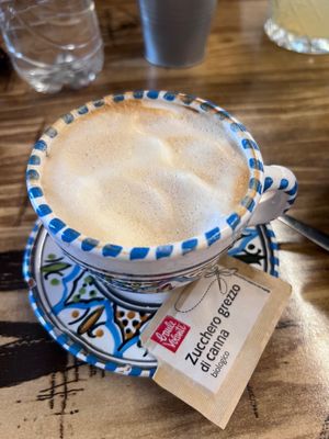 Soy cappuccino  at Ecologica Bistrot in Palermo