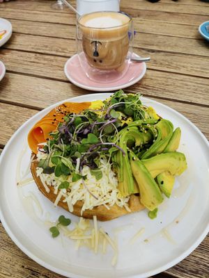 Savory vegan waffle at Lilo Brunch in Madrid