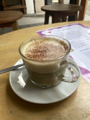 latte pistacho   at Hippie Coffee in Badalona