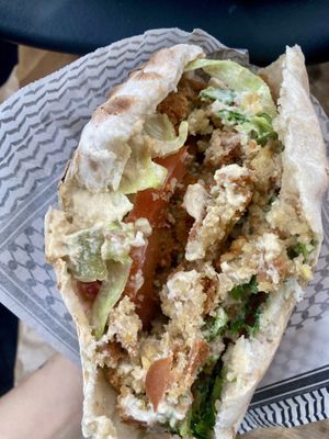 Falafel sandwich in a pita bread  at Jenin in Aarhus