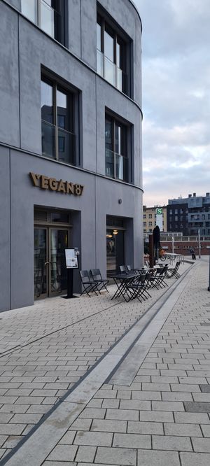 Outside at Vegan 87 in Berlin