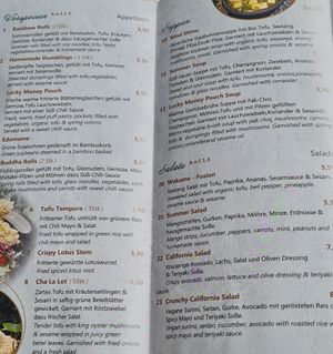 Menu: Vorspeise, Suppen, Salate at Vegan 87 in Berlin
