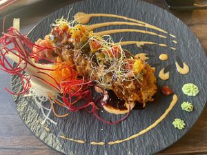 Crunchy salmon roll  at Vegan 87 in Berlin