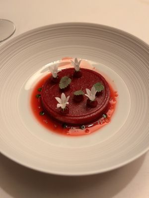  Berry-Sorbet with sparkling rasperry essence  at Salabka in Prague