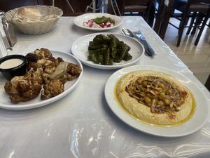 Hummus with pine nuts  at Le Chef in Beirut