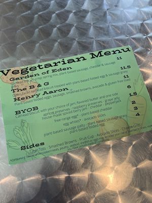 Vegetarian menu, vegan options  at Atomic Biscuit in Canton