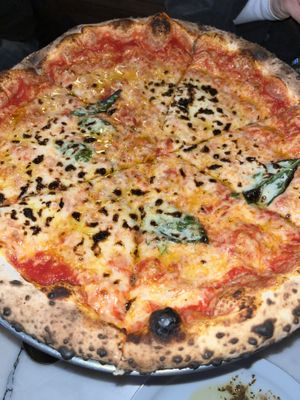 Vegan margarita pie  at Ollie's Pizza in High Falls