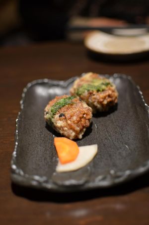 Brown rice croquettes at Iki Laboratory in Sapporo