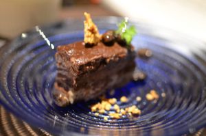 Vegan chocolate cake at Iki Laboratory in Sapporo