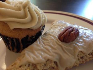 cupcake and scone  at Dough Bakery in Atlanta