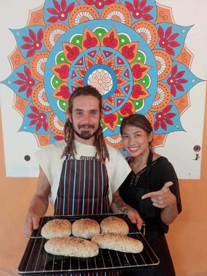Fresh and home made bread  at Mandala Vegetarian & Vegan in Koh Kut