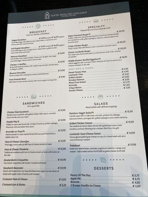 Menu  at AMS - Tastes From The Lowlands in Schiphol
