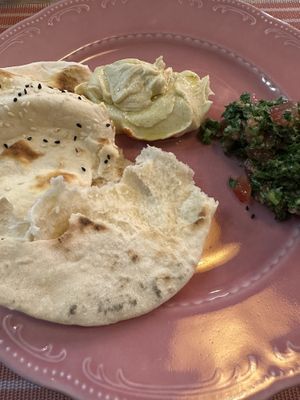 The best hummus and best tabouleh I have ever tasted anywhere!   at Byblos Grill Bakery Restaurant in Yerevan
