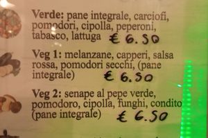 Il menù, ma hanno anche hummus at Adone in Pietrasanta