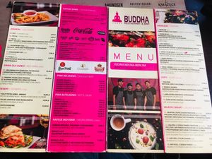 the regular menu  at Buddha Lounge in Gdansk