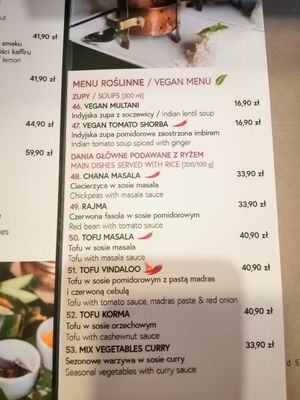 Vegan menu 😍 at Buddha Lounge in Gdansk