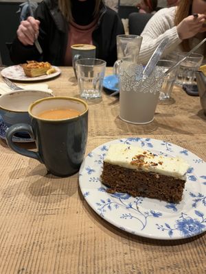 Vegan carrot cake  at Edensor Tea Cottage in Bakewell
