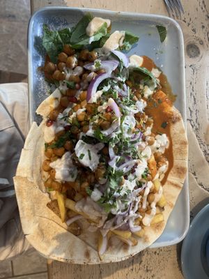 Lebanese flatbread- really really filling and stunning honestly   at Edensor Tea Cottage in Bakewell