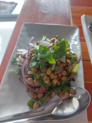 Yellow bean salad at Cherry Burmese in Chiang Mai