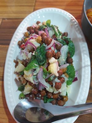 Black chickpea salad at Cherry Burmese in Chiang Mai