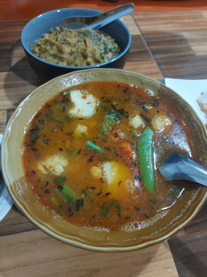 Vegetable yellow bean soup at Cherry Burmese in Chiang Mai