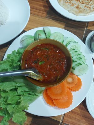 Spicy tomato gravy dip at Cherry Burmese in Chiang Mai