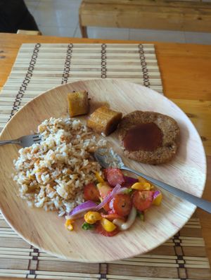 Rice dish at La Oveja Arisca in Manizales
